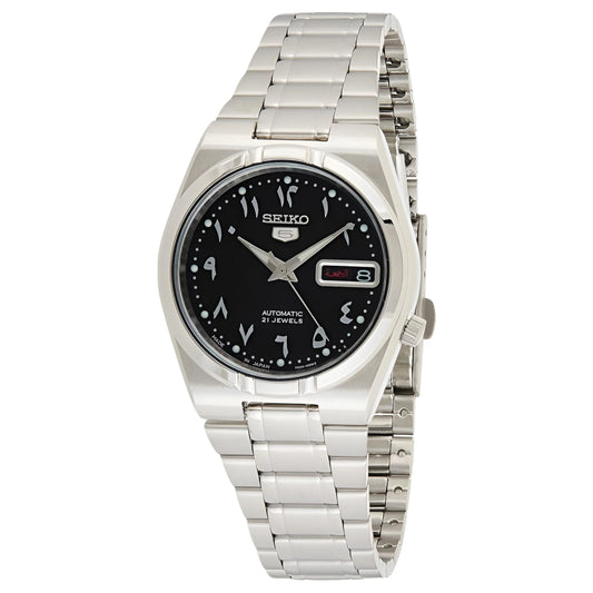 5 Automatic Black Arabic Dial Stainless Steel Men'S Watch SNK063J5